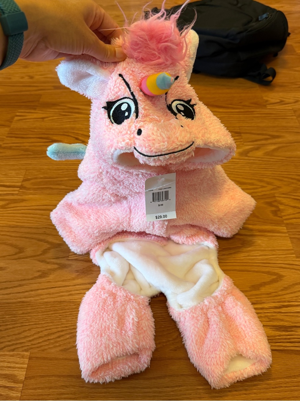 Pink Unicorn Plush Hooded Halloween Costume for Pets - Soft Hooded Onesie